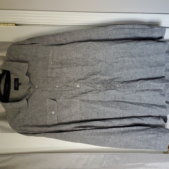 Heathered Grey Casual Button Up - Picture 1 of 5